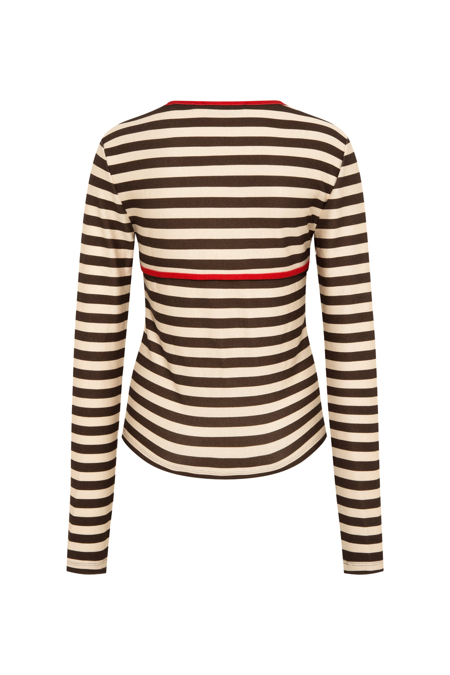 LININ - Striped long sleeve t-shirt with contrast piping