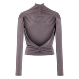 LISE - Open back long sleeved jersey top