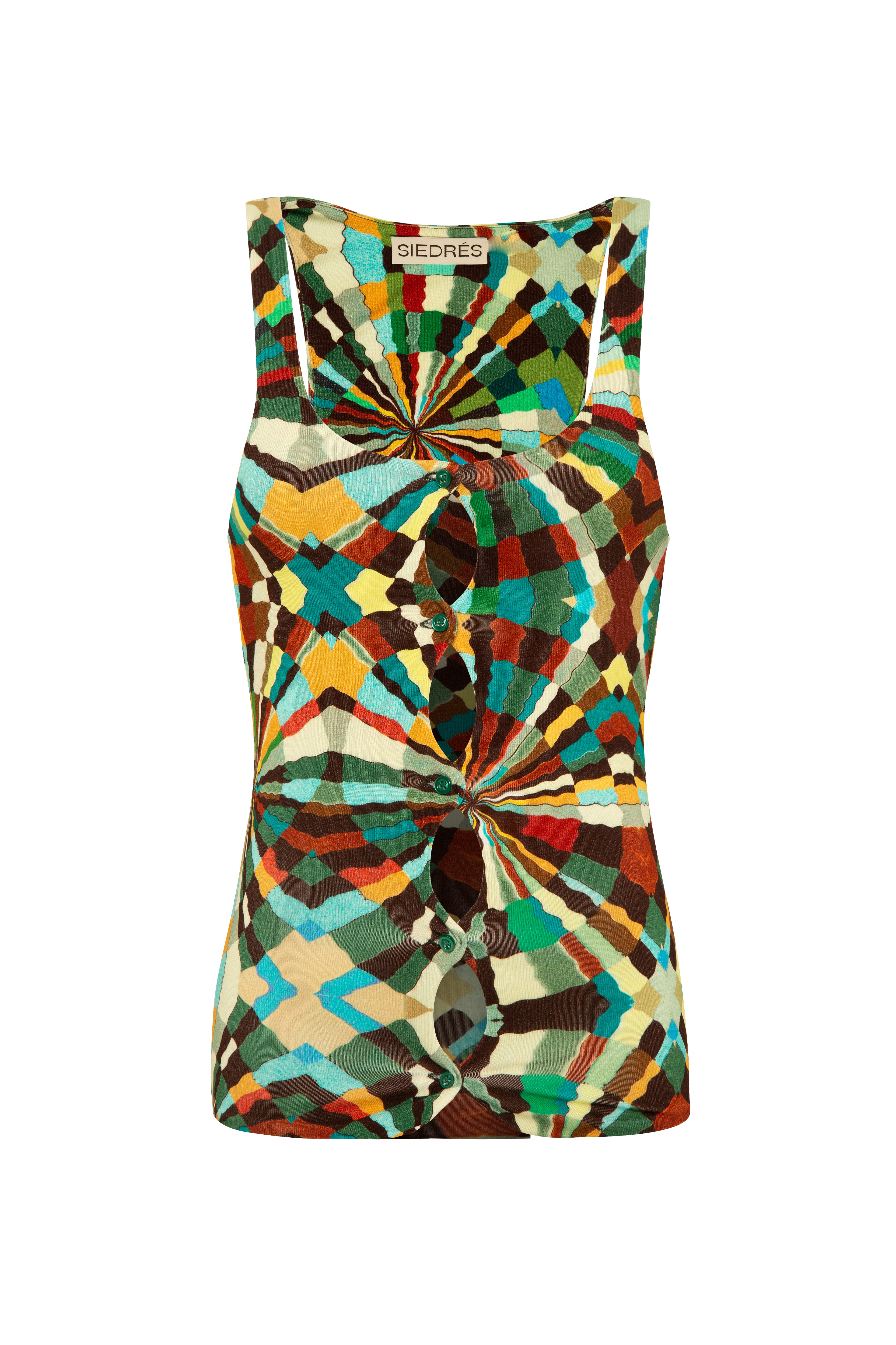 LOLE - Cut-out kaleidoscope knit tank top