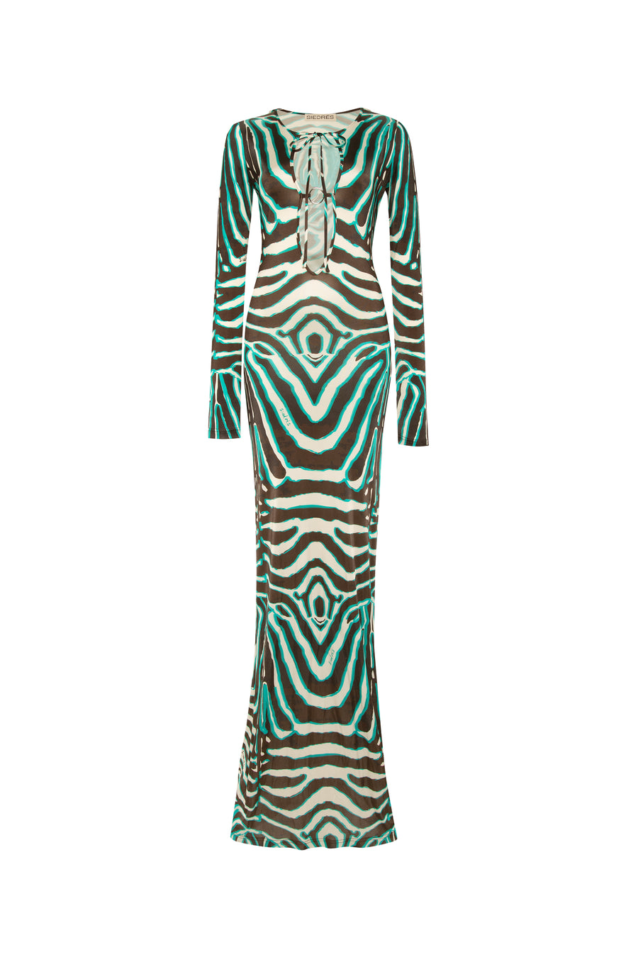 MAGY - Tie-front zebra printed maxi dress