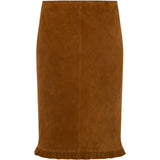 MAKI - Frill detailed suede midi skirt