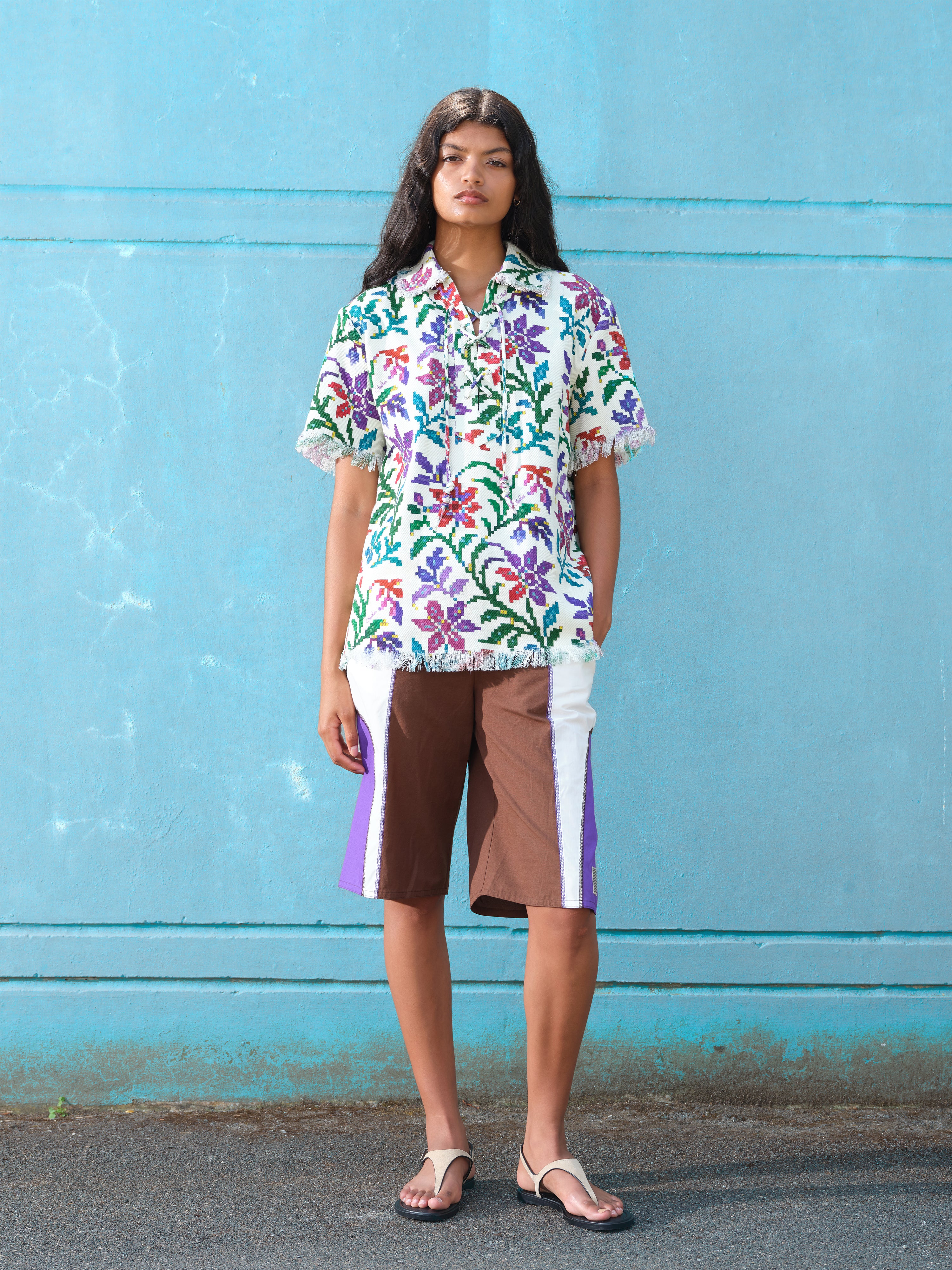 MALIBU - Relaxed fit sporty shorts with colorblock panels