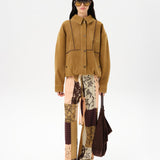 MANOCE - Printed sheer pants with attached tonal panty