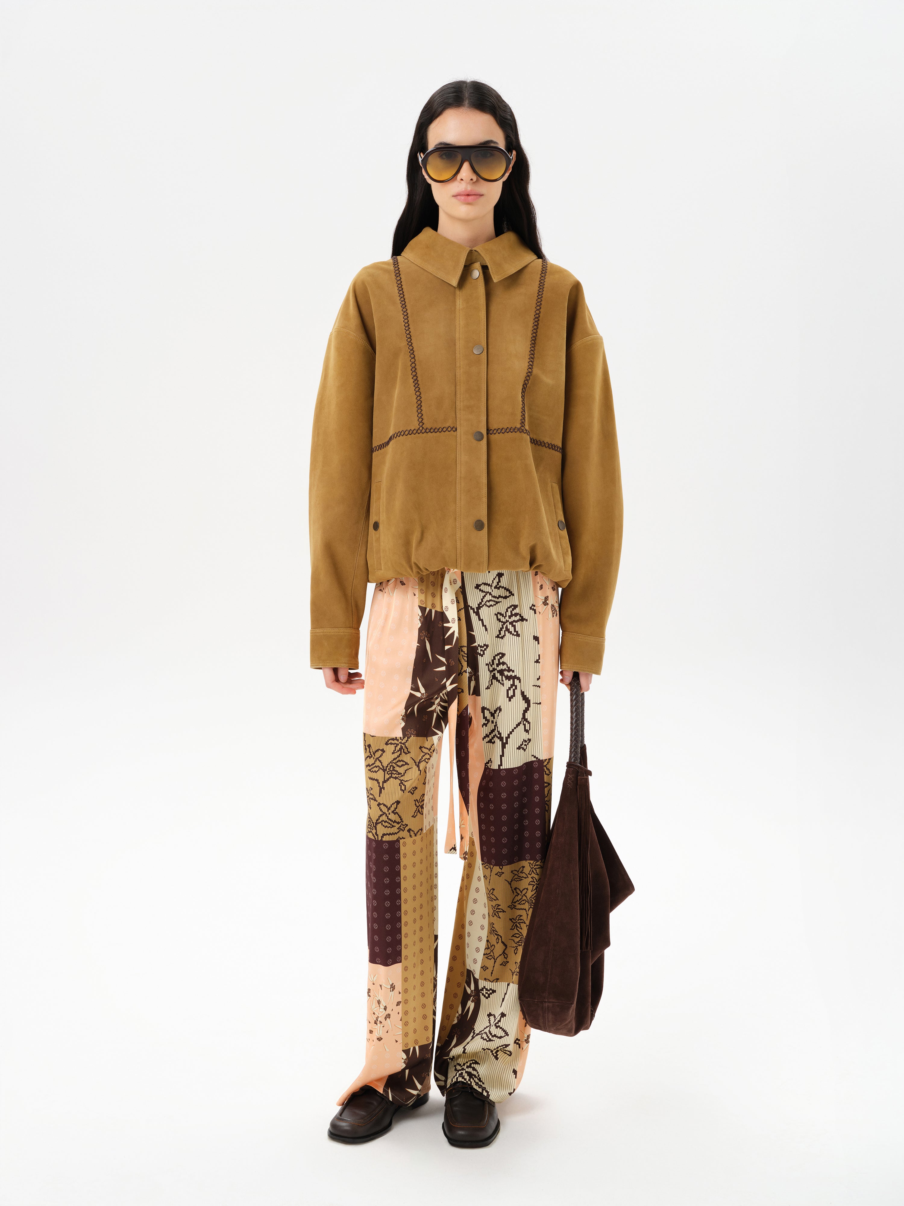 MANOCE - Printed sheer pants with attached tonal panty