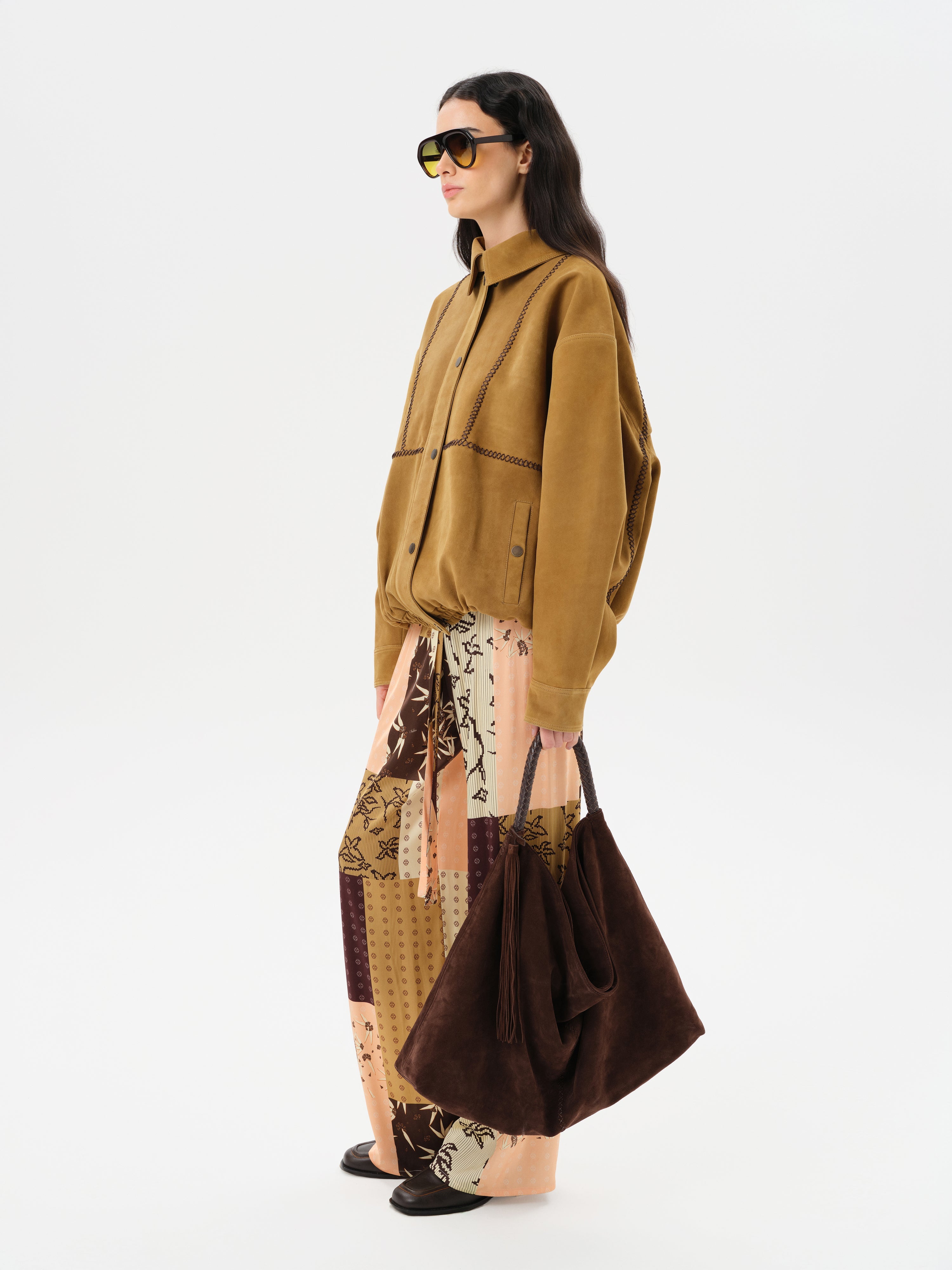 MANOCE - Printed sheer pants with attached tonal panty