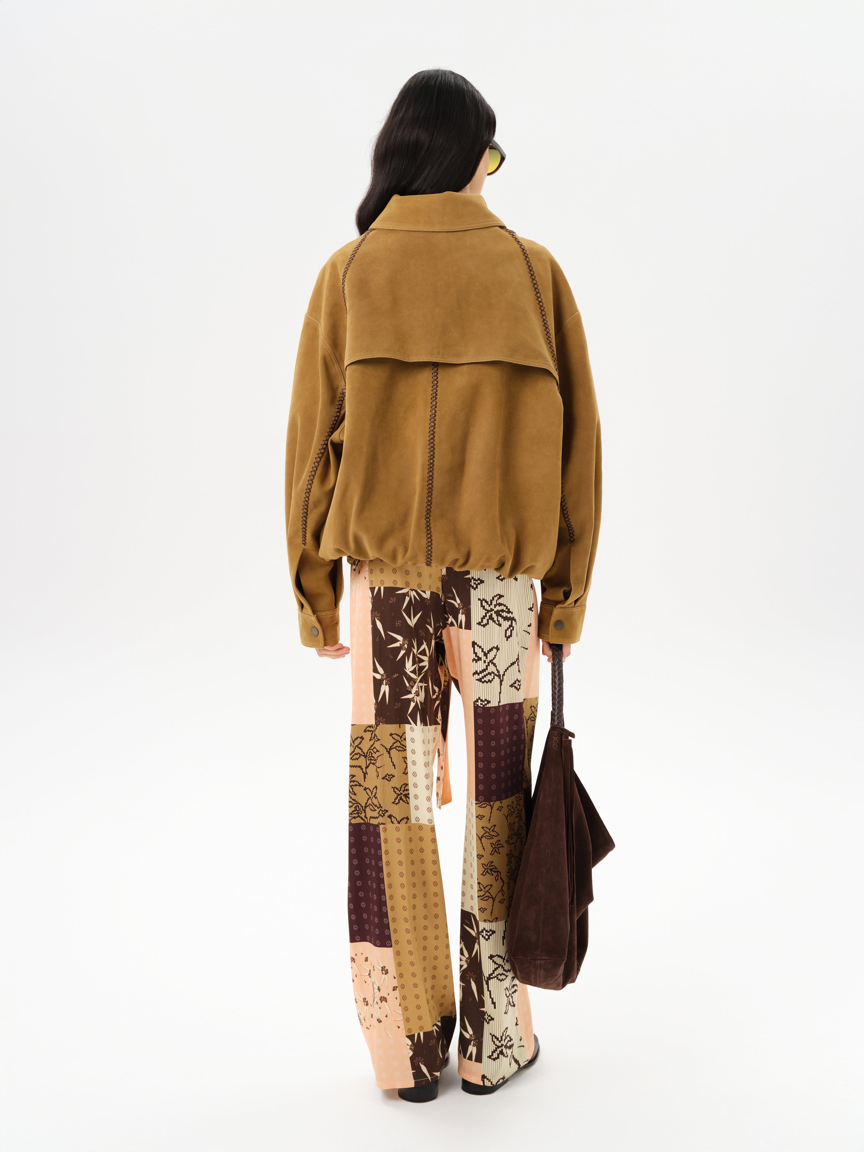 MANOCE - Printed sheer pants with attached tonal panty