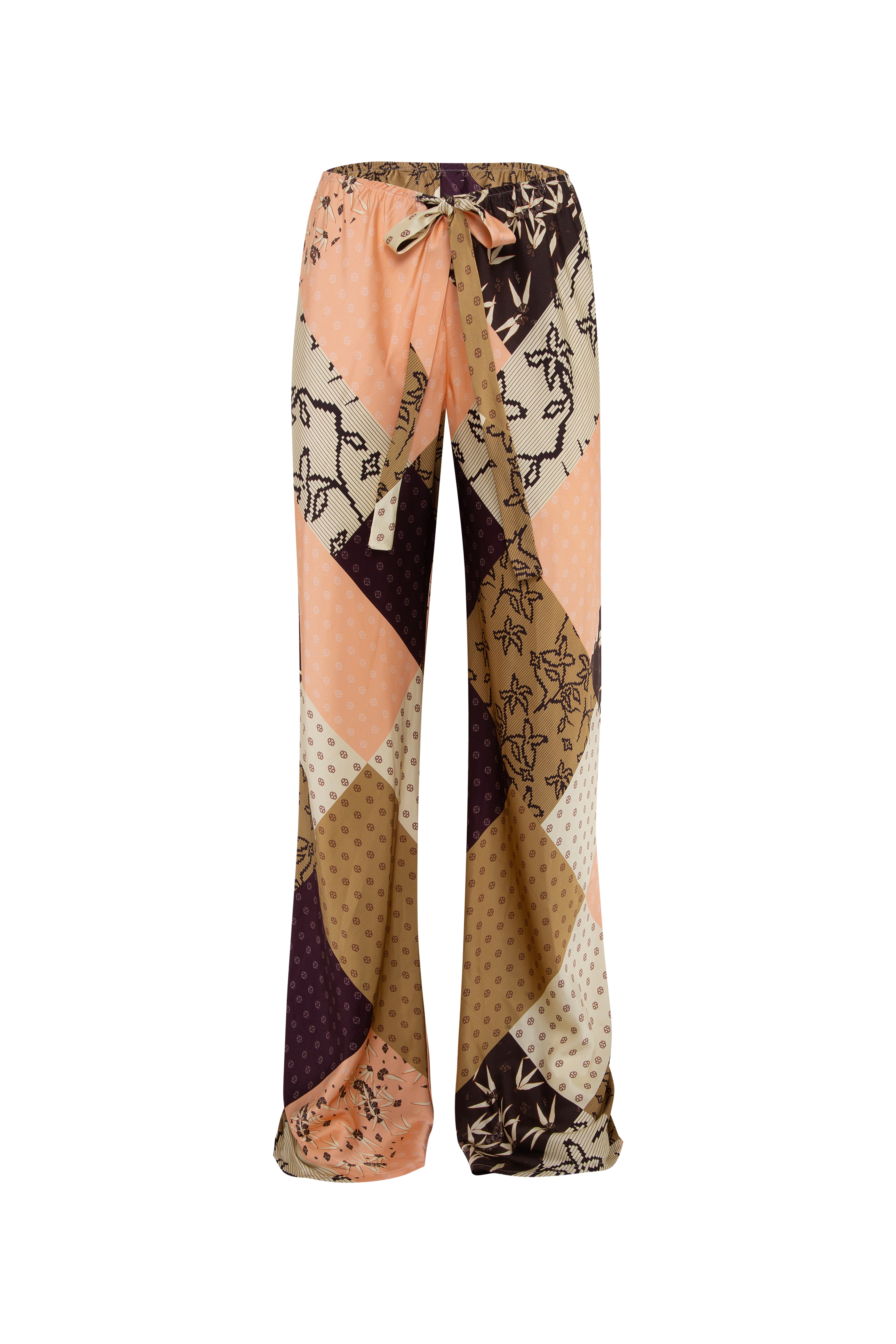 MANOCE - Printed sheer pants with attached tonal panty