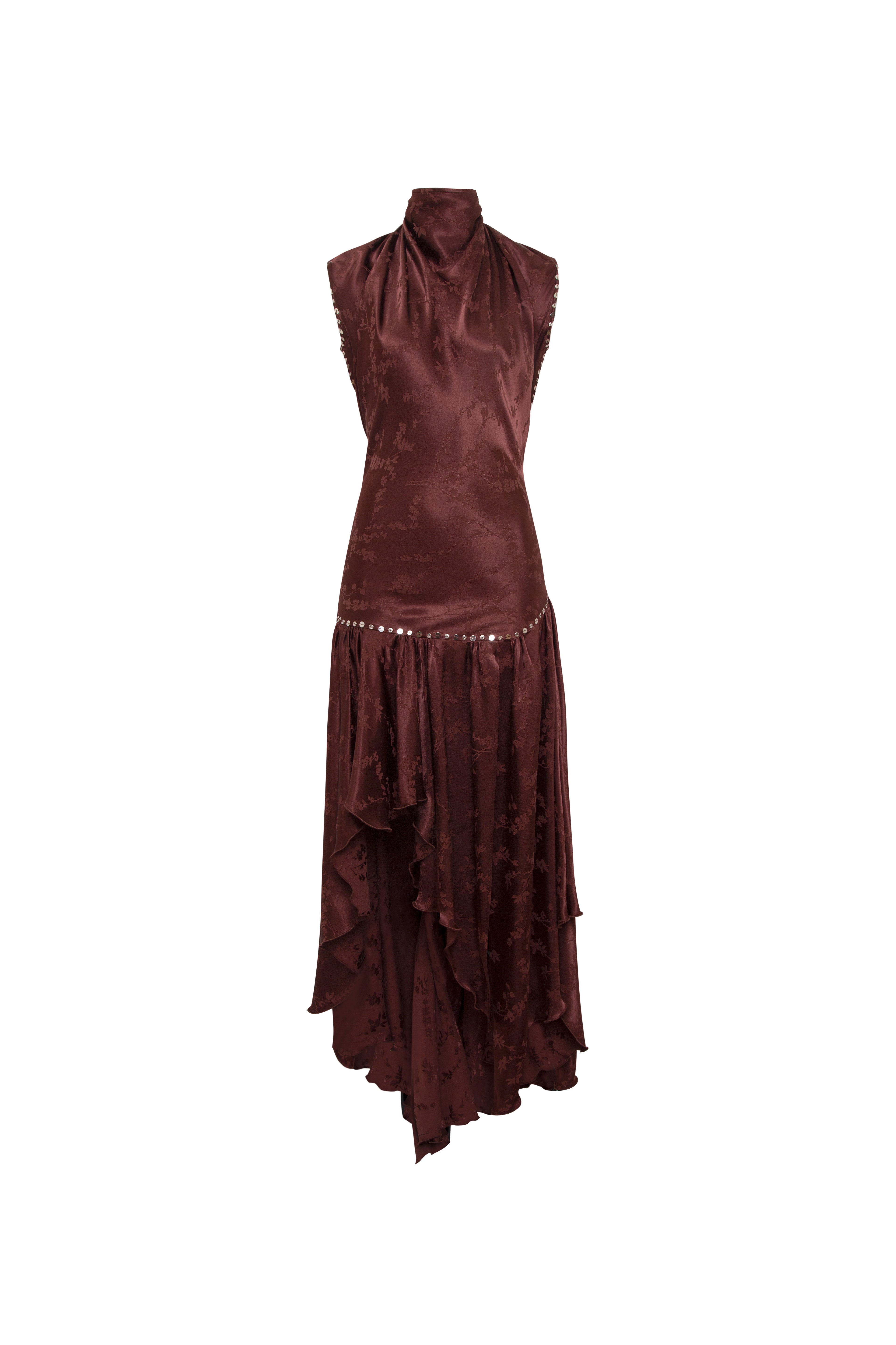 MAREN - Open-back satin asymmetric dress