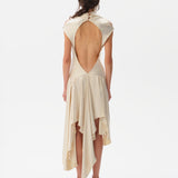MAREN - Open-back satin asymmetric dress