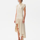 MAREN - Open-back satin asymmetric dress