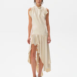 MAREN - Open-back satin asymmetric dress
