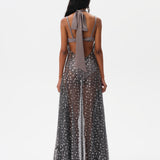 MATILDA - Bow detailed embroidered maxi dress
