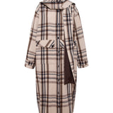 MEDES - Oversize checked coat with detachable hood