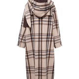 MEDES - Oversize checked coat with detachable hood