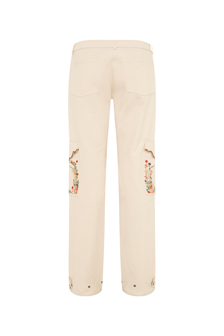 MELSA - Straight-leg pants with embroidered side pockets