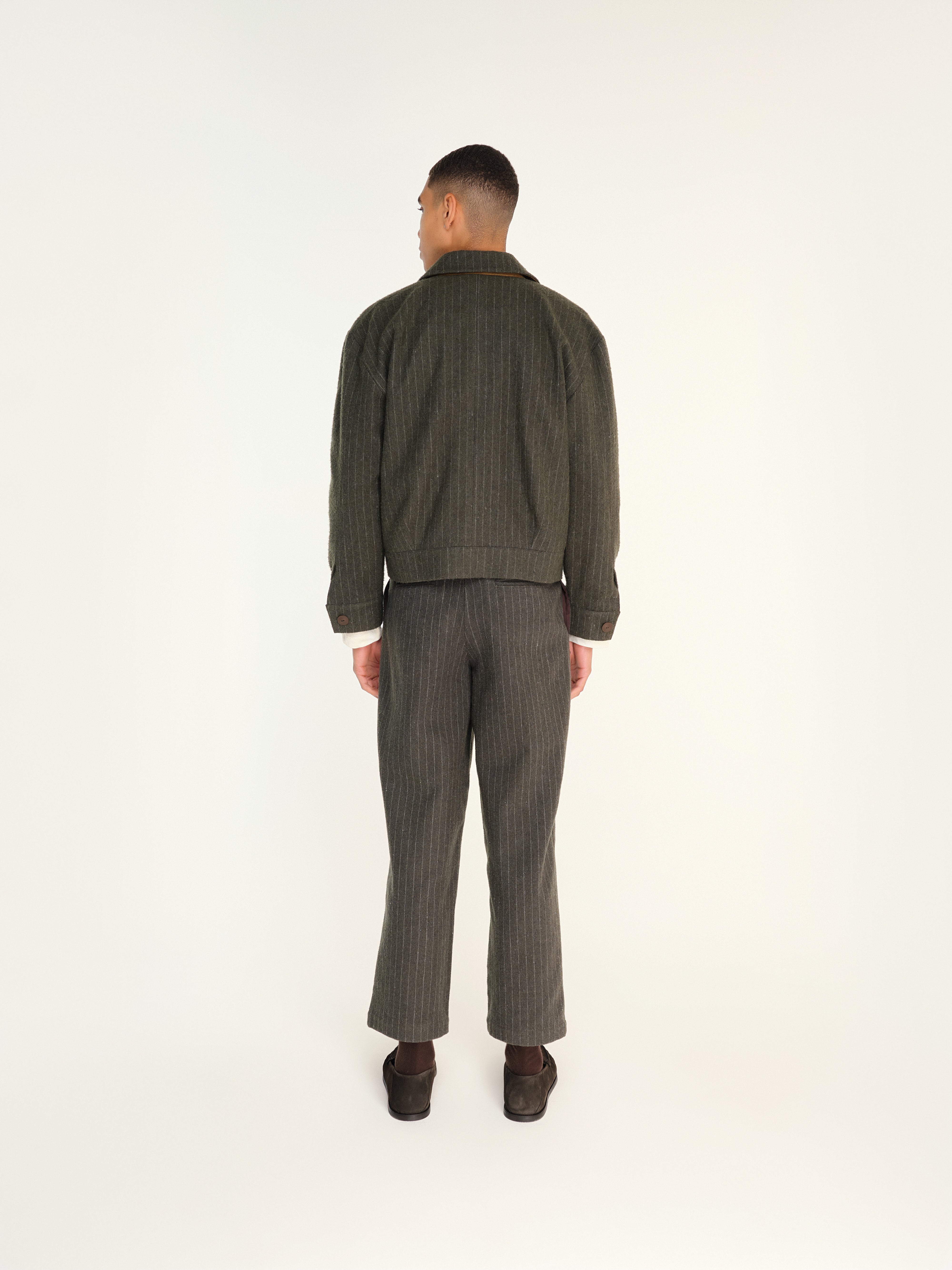 MREN - Pinstripe pleated straight-leg pants