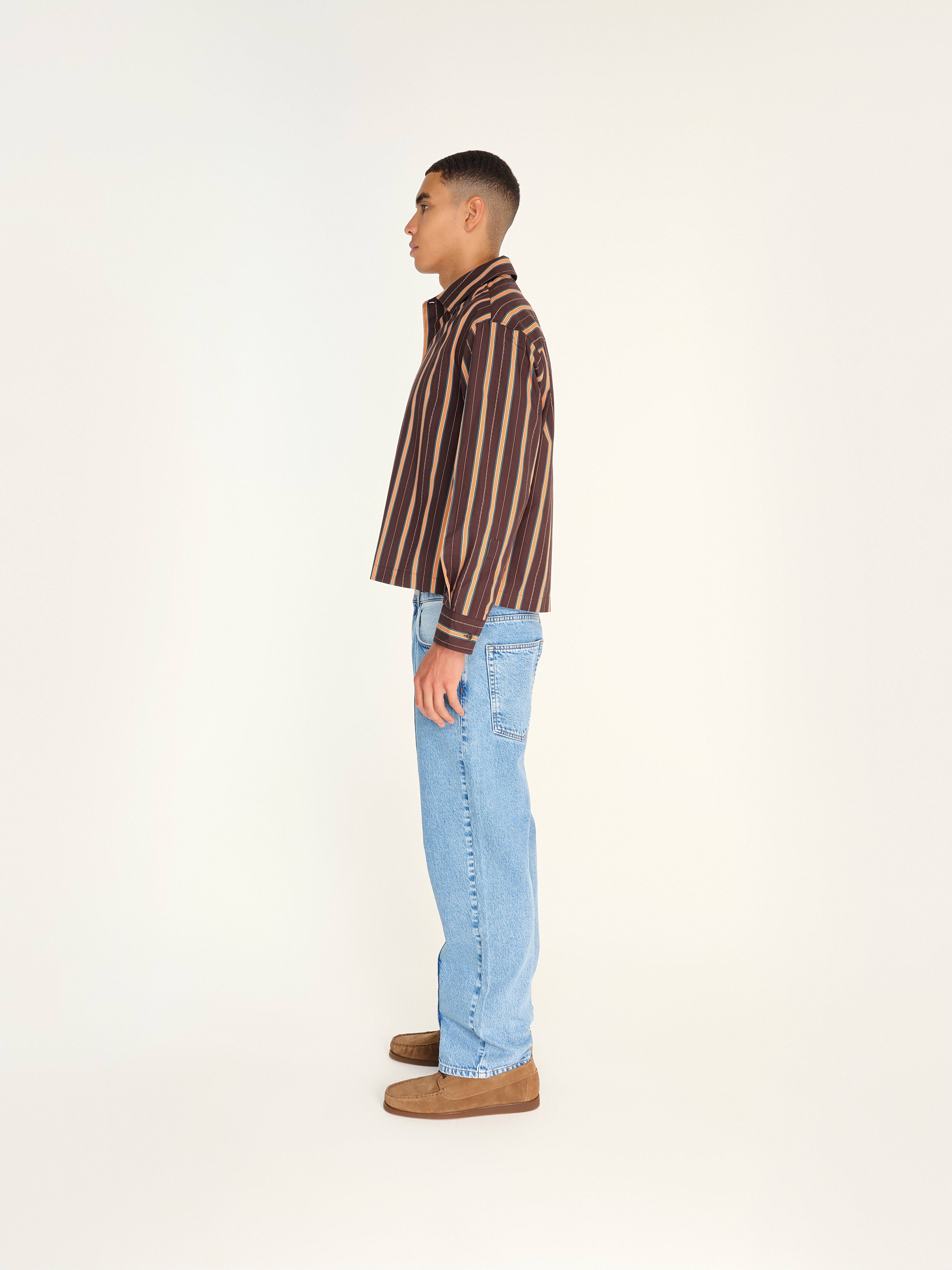 BRIGHT - Regular-fit stripe printed button-up shirt