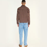 BRIGHT - Regular-fit stripe printed button-up shirt