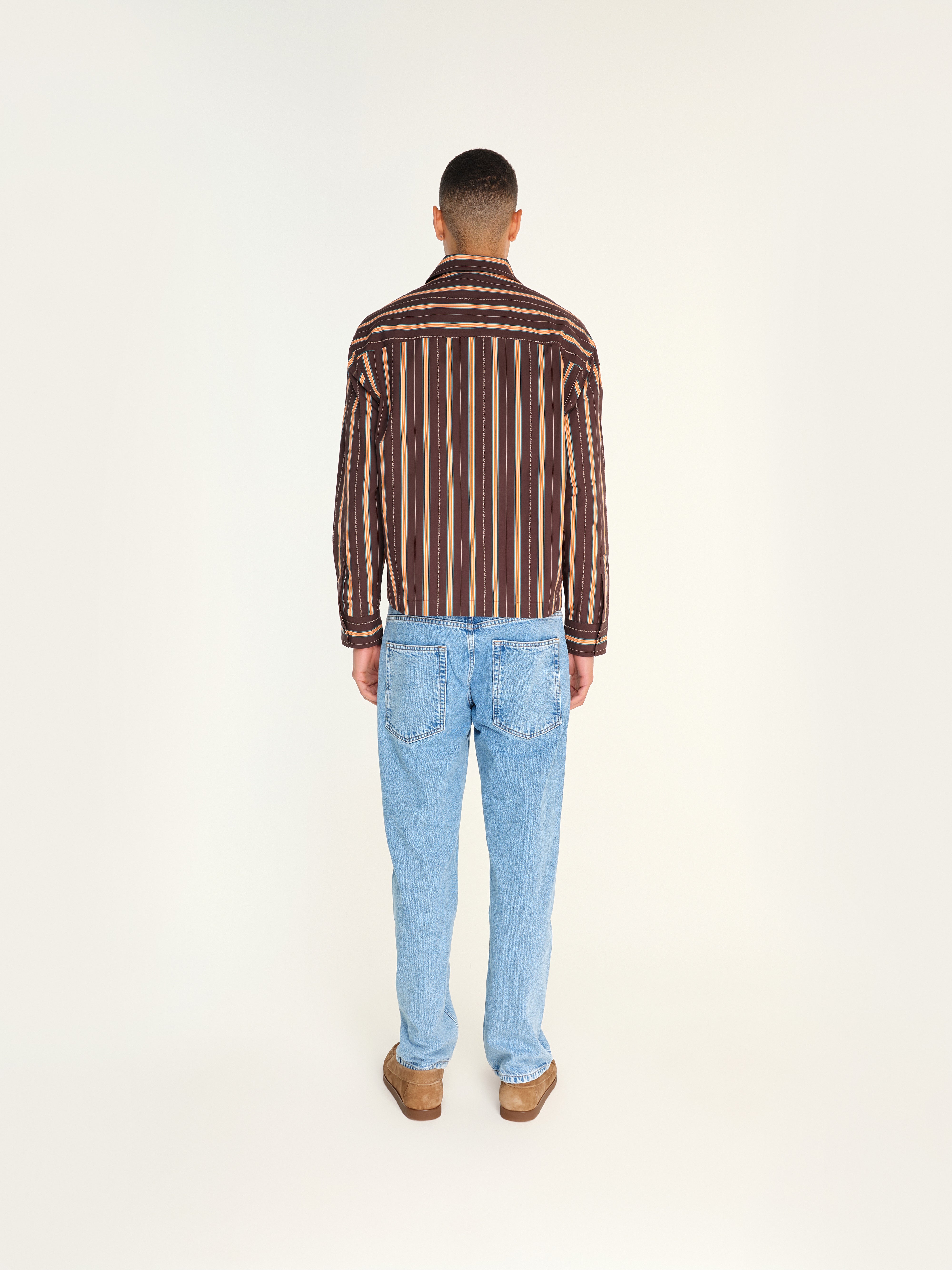 BRIGHT - Regular-fit stripe printed button-up shirt