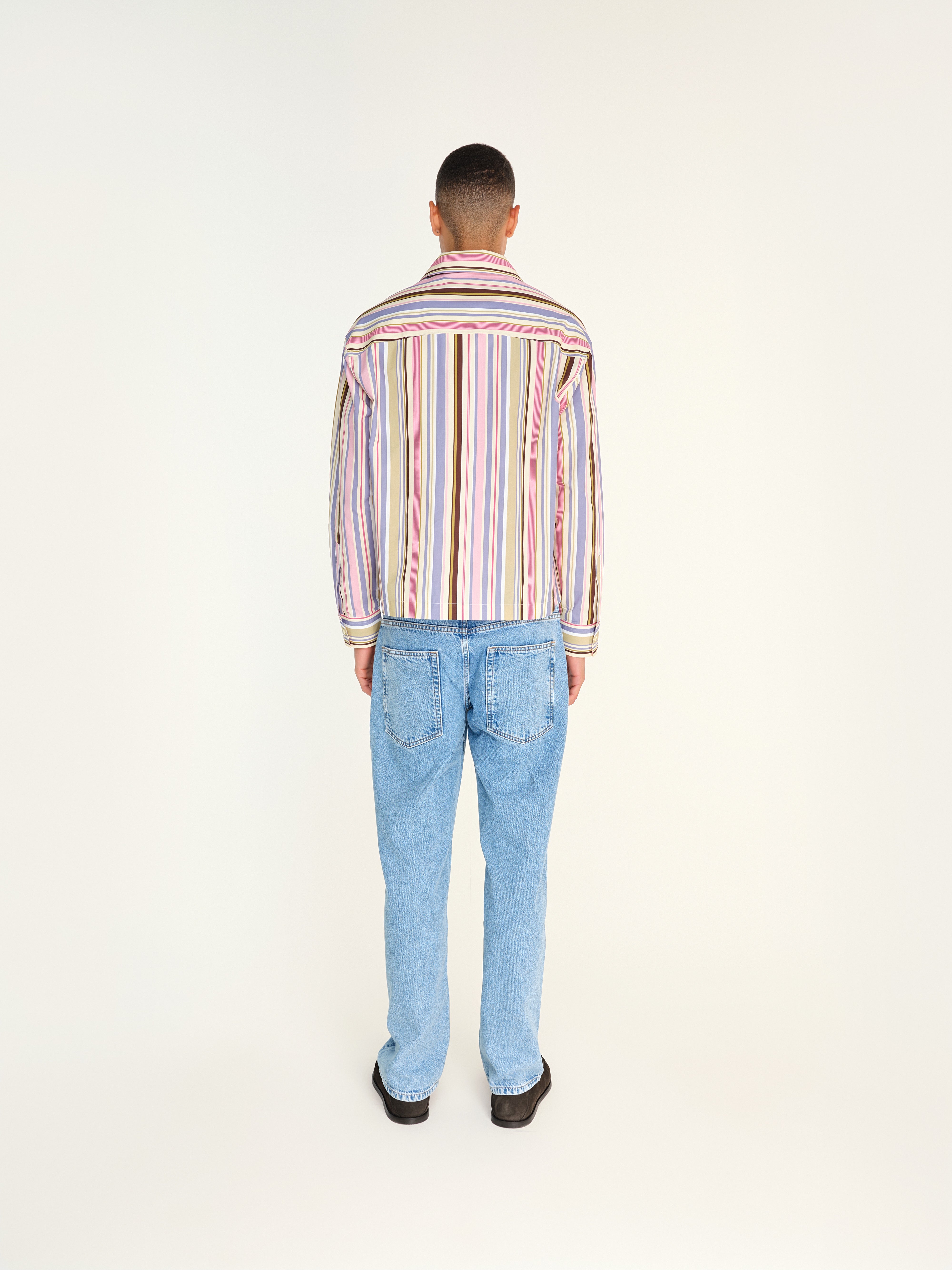 BRIGHT - Boxy-fit stripe printed shirt