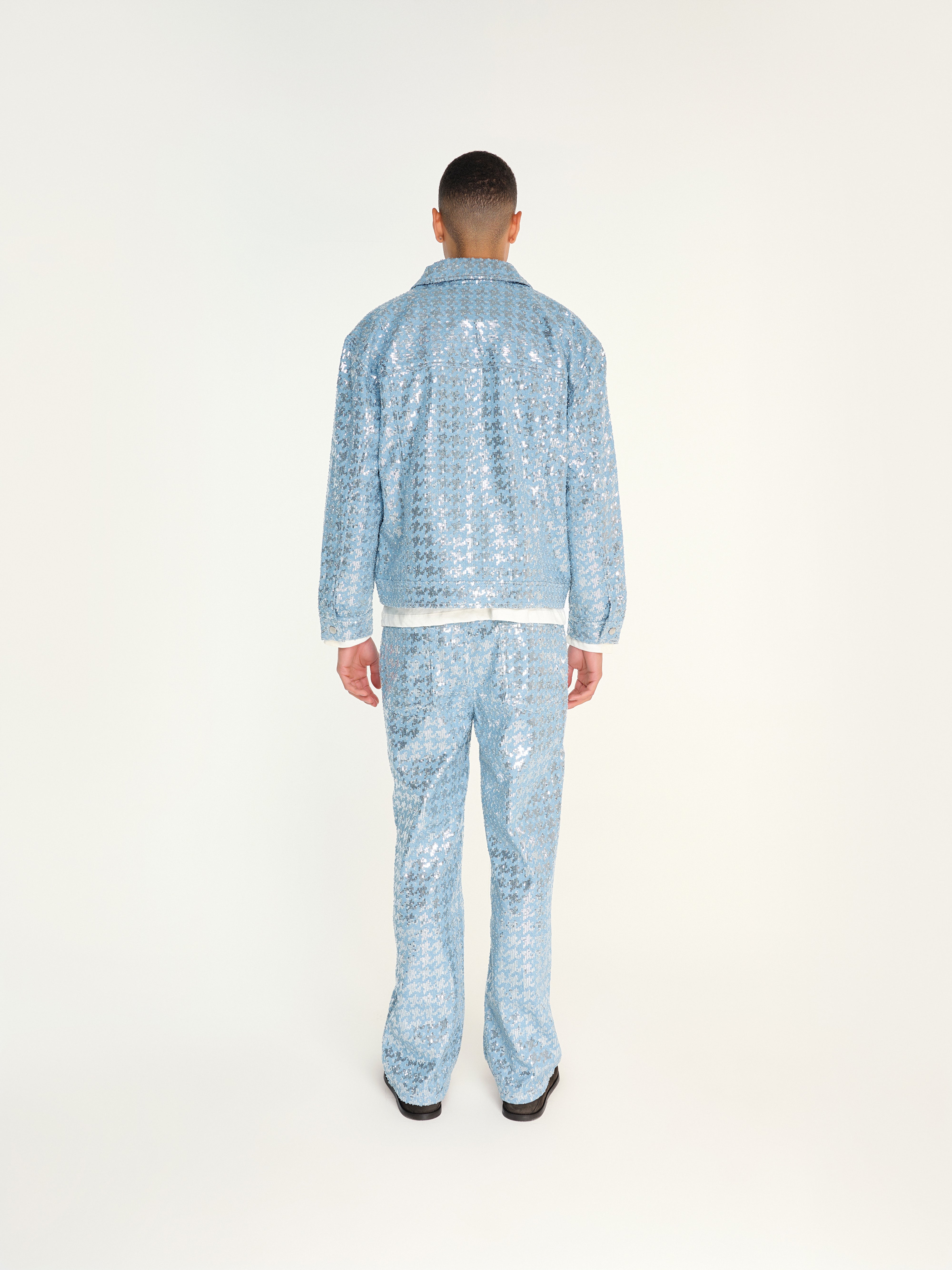 GLOW - Sequined straight-leg jeans