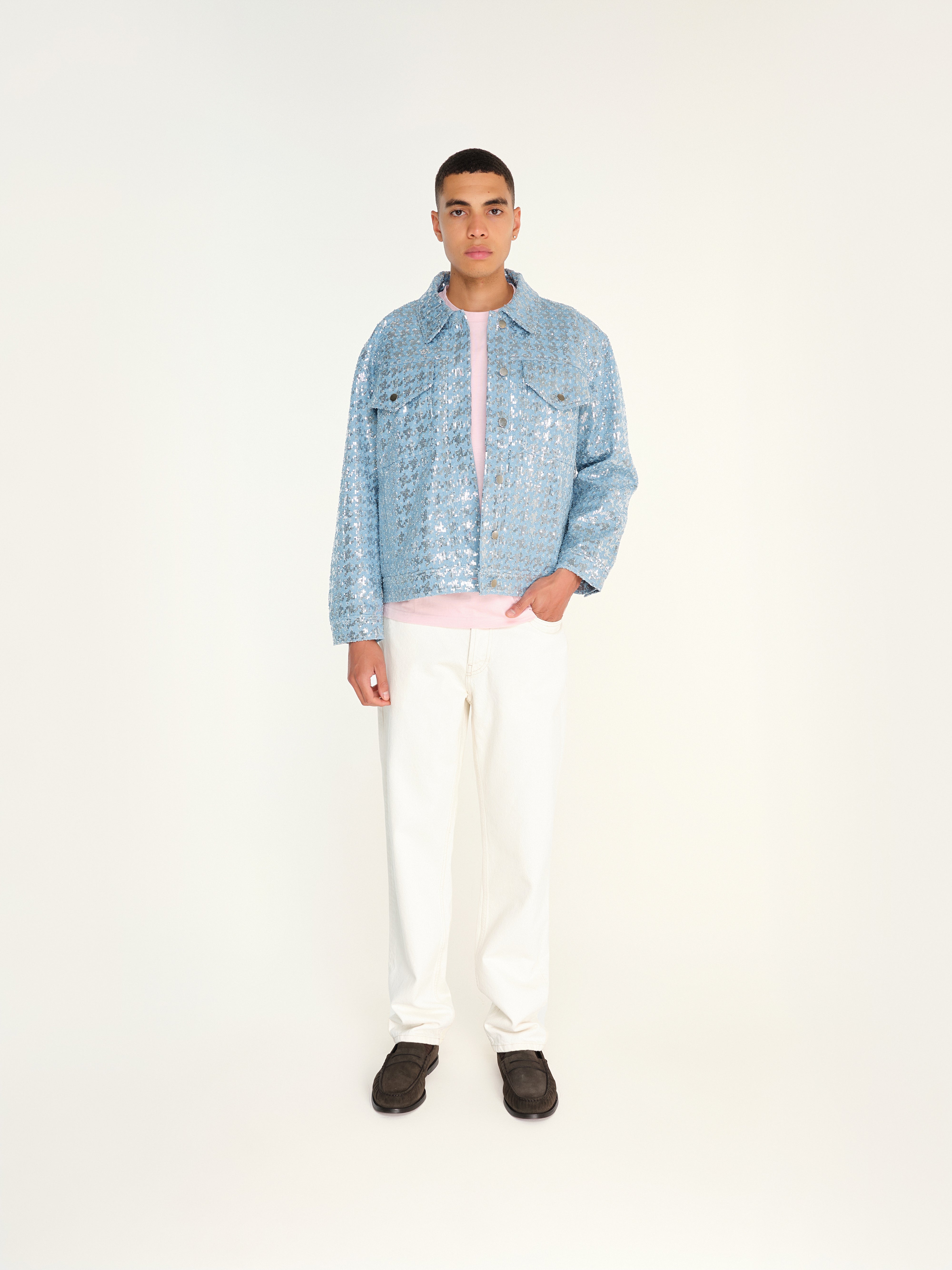 SPAR - Sequined denim trucker jacket