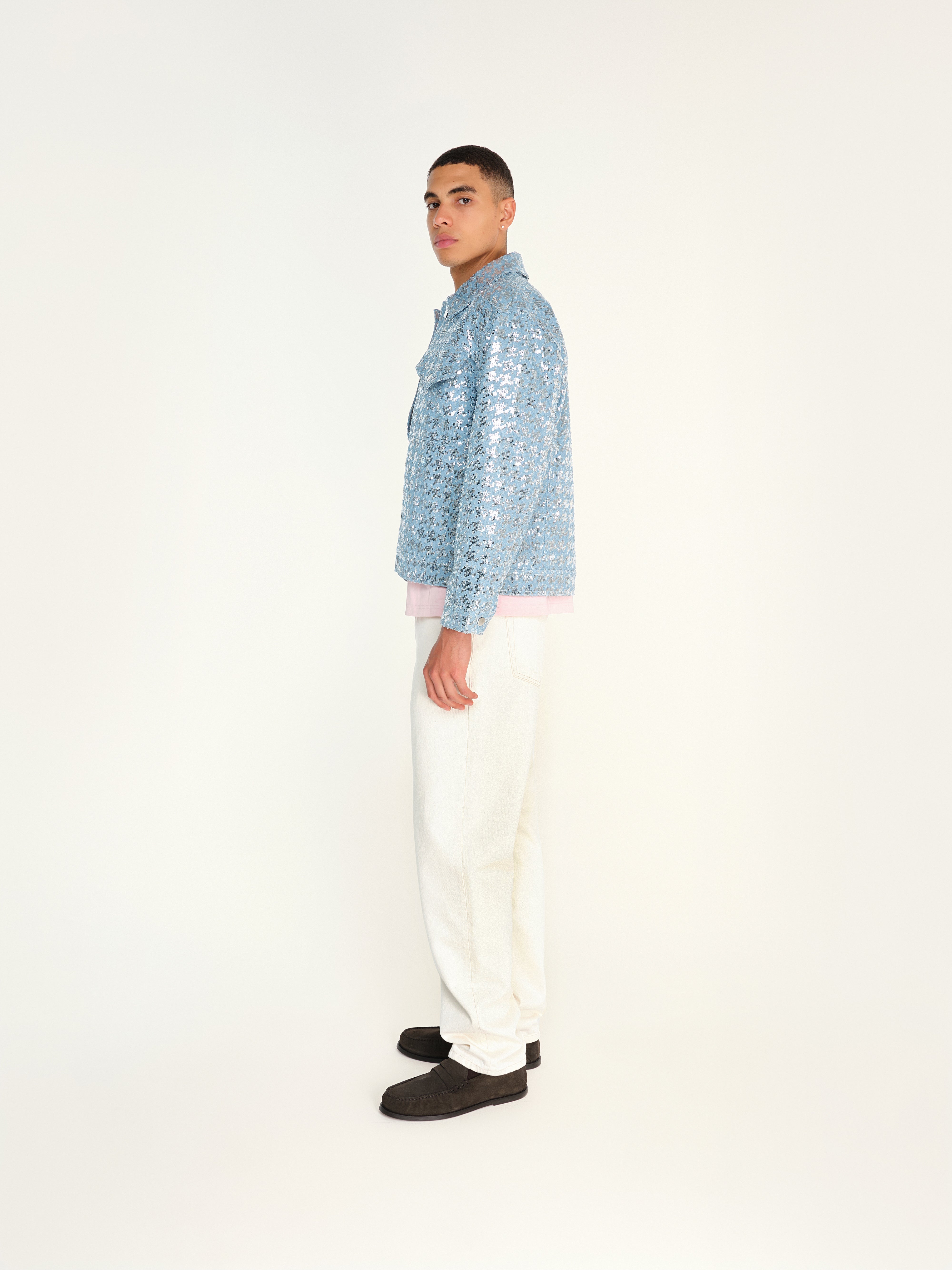 SPAR - Sequined denim trucker jacket