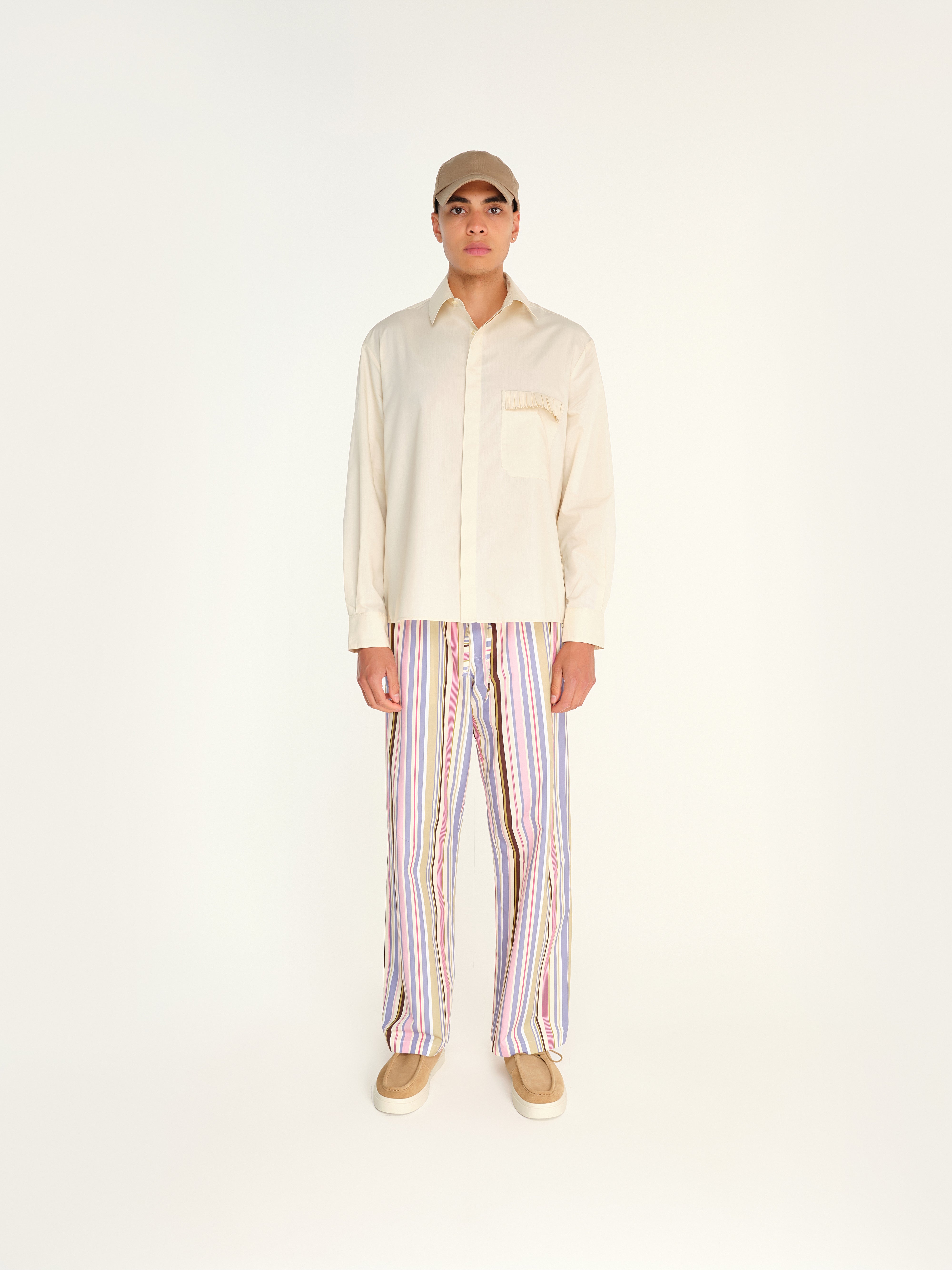 MASON - Straight-leg stripe printed drawstring pants
