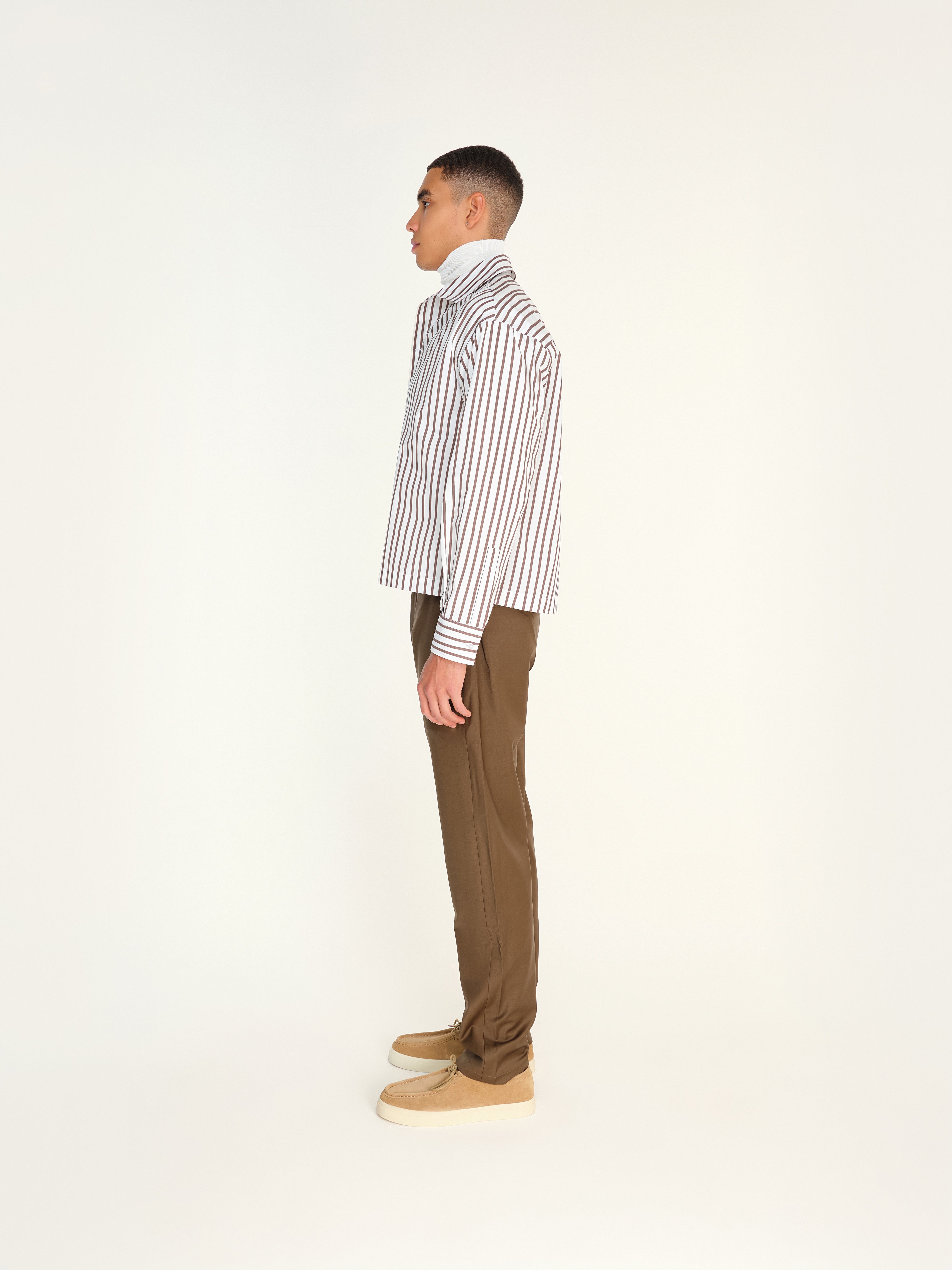 BRIGHT - Boxy-fit stripe printed shirt