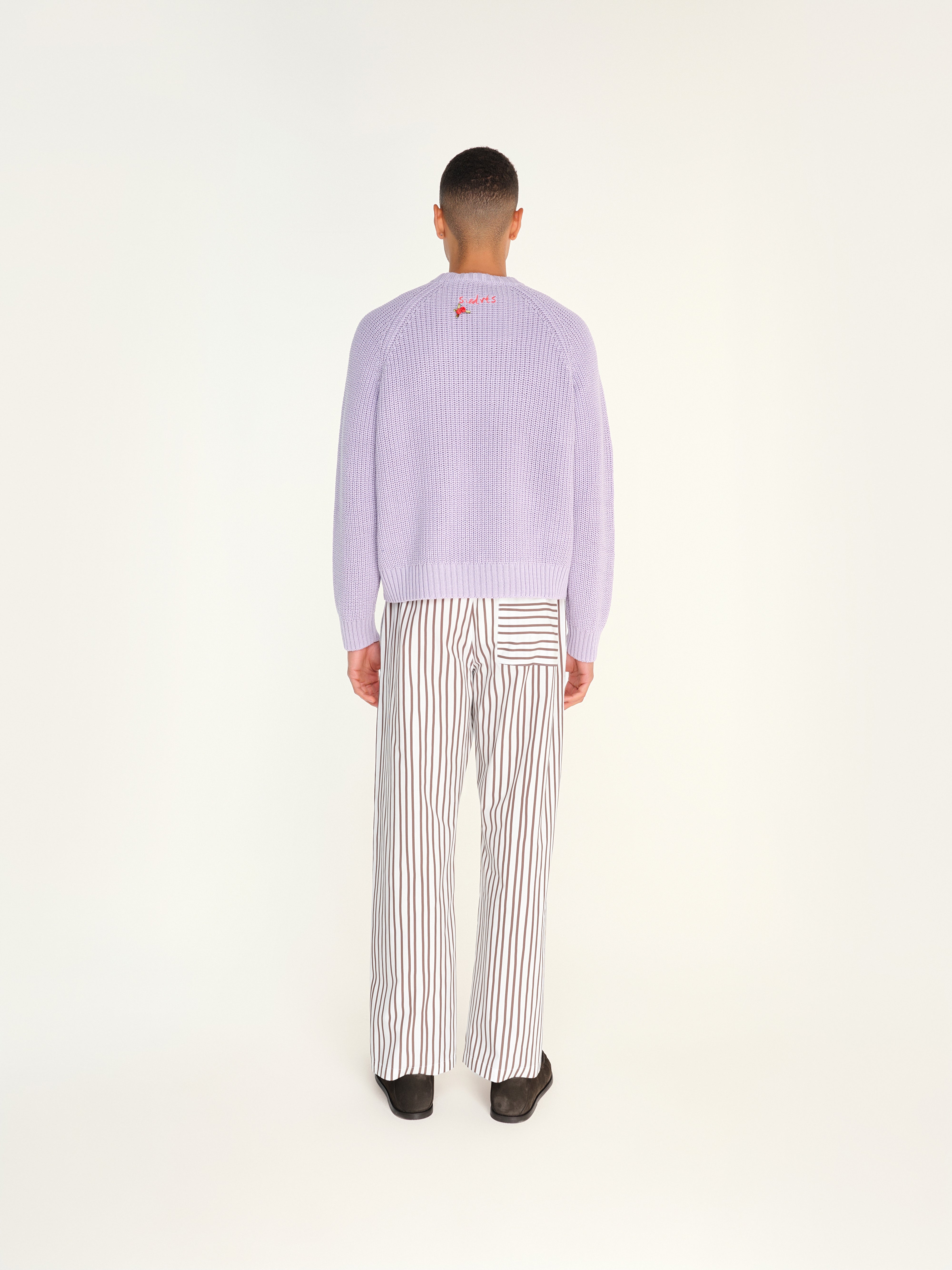 MASON - Straight-leg stripe printed drawstring pants