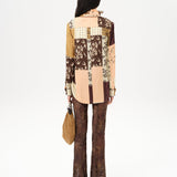 MICLA - Printed satin button-down shirt