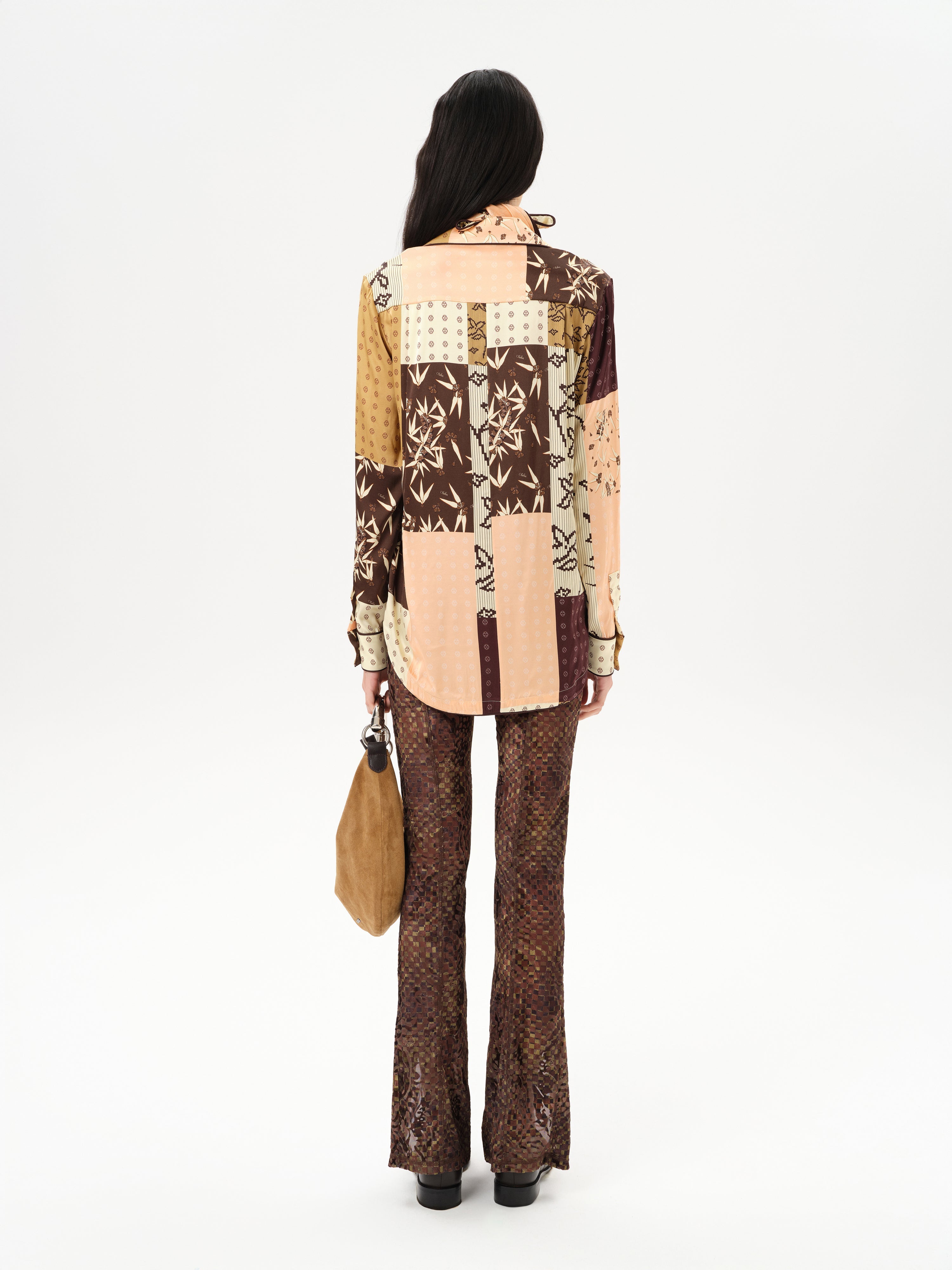 MICLA - Printed satin button-down shirt