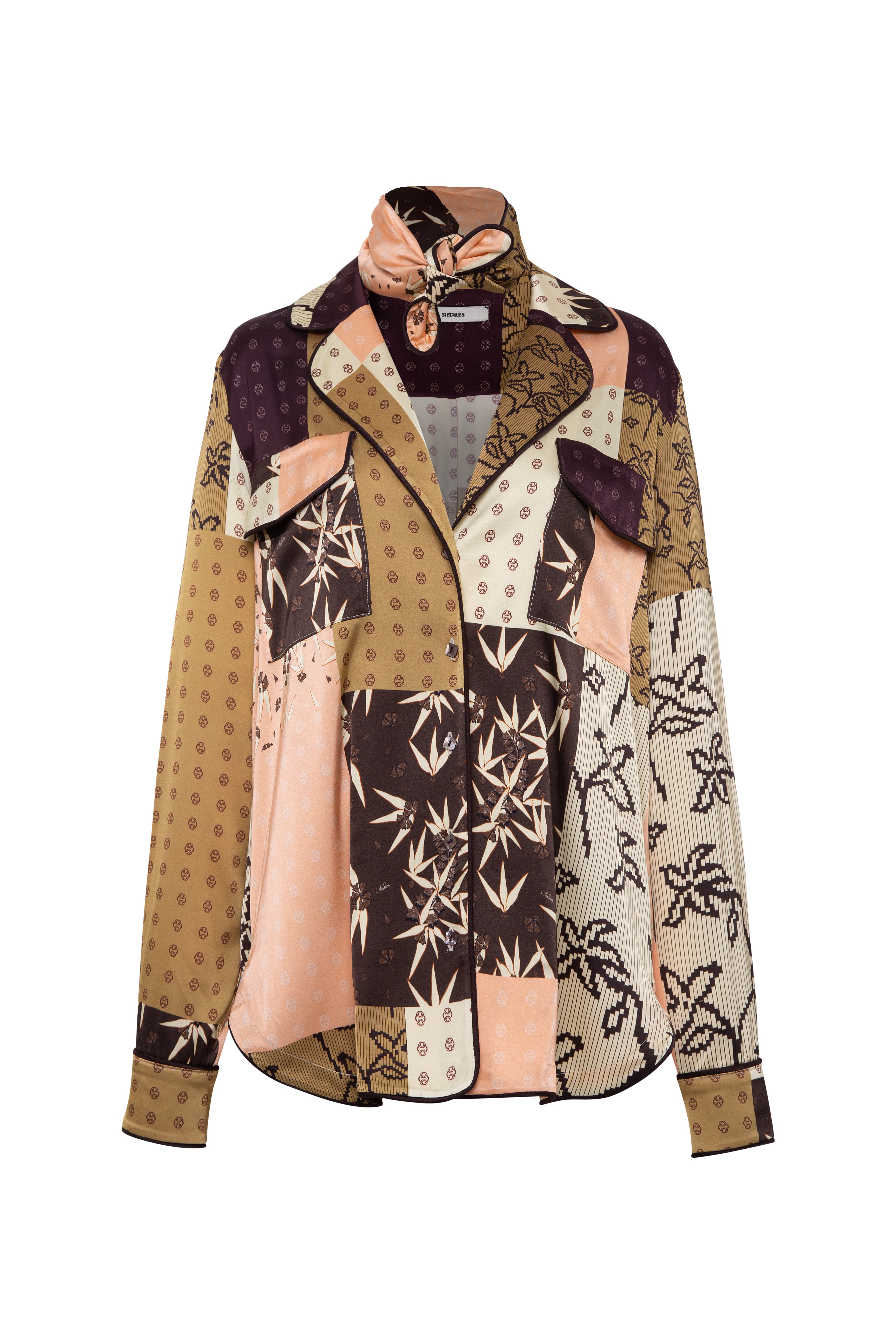 MICLA - Printed satin button-down shirt