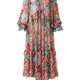 MIGNON - Ruffled maxi dress with bow detail