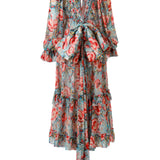 MIGNON - Ruffled maxi dress with bow detail