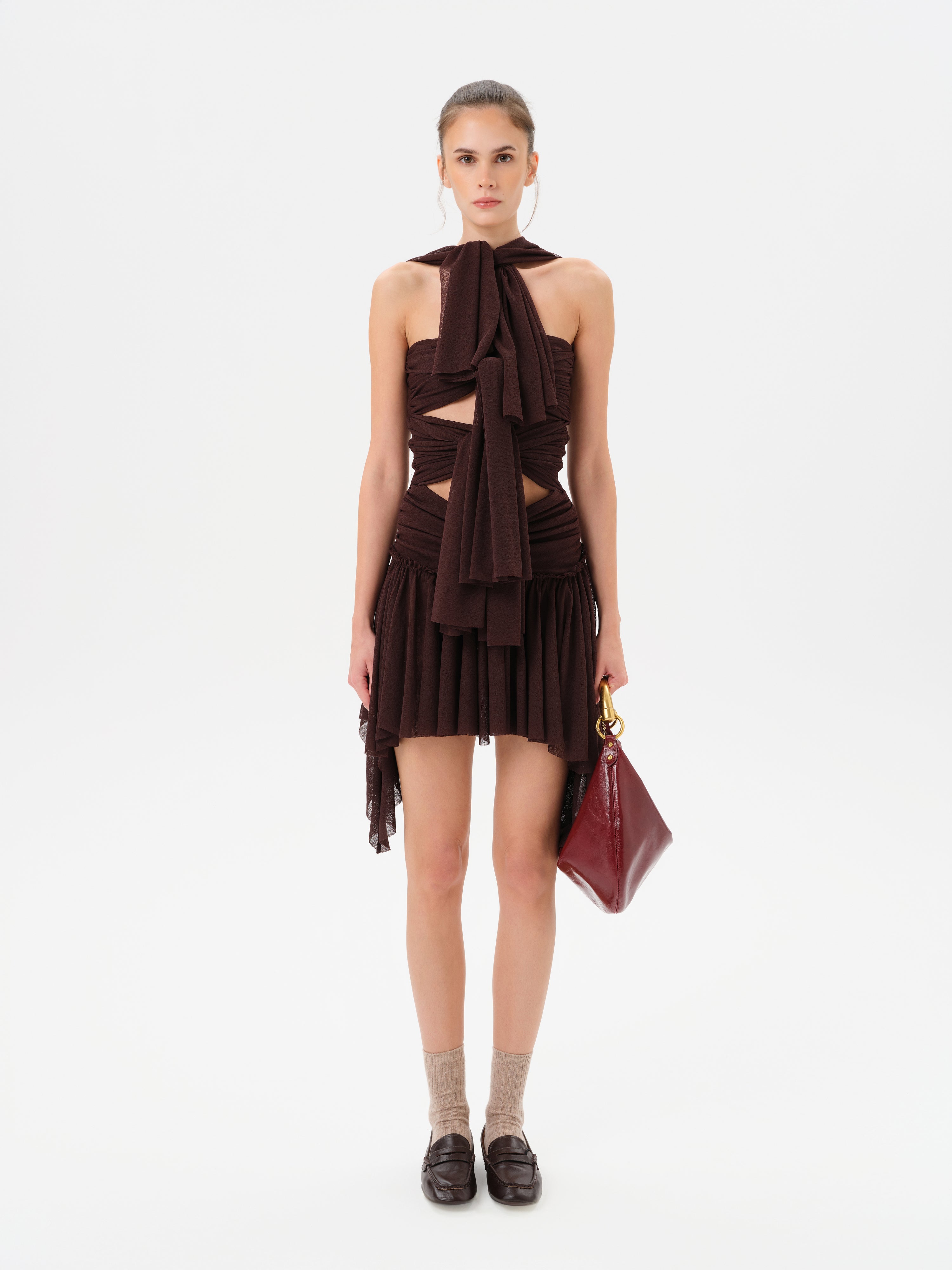 MILLY - Mini mesh dress with cut-out details