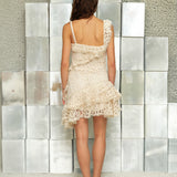 MIMIKA - Crochet ruffle mini dress