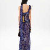 MONICA - Ruffled mesh maxi dress