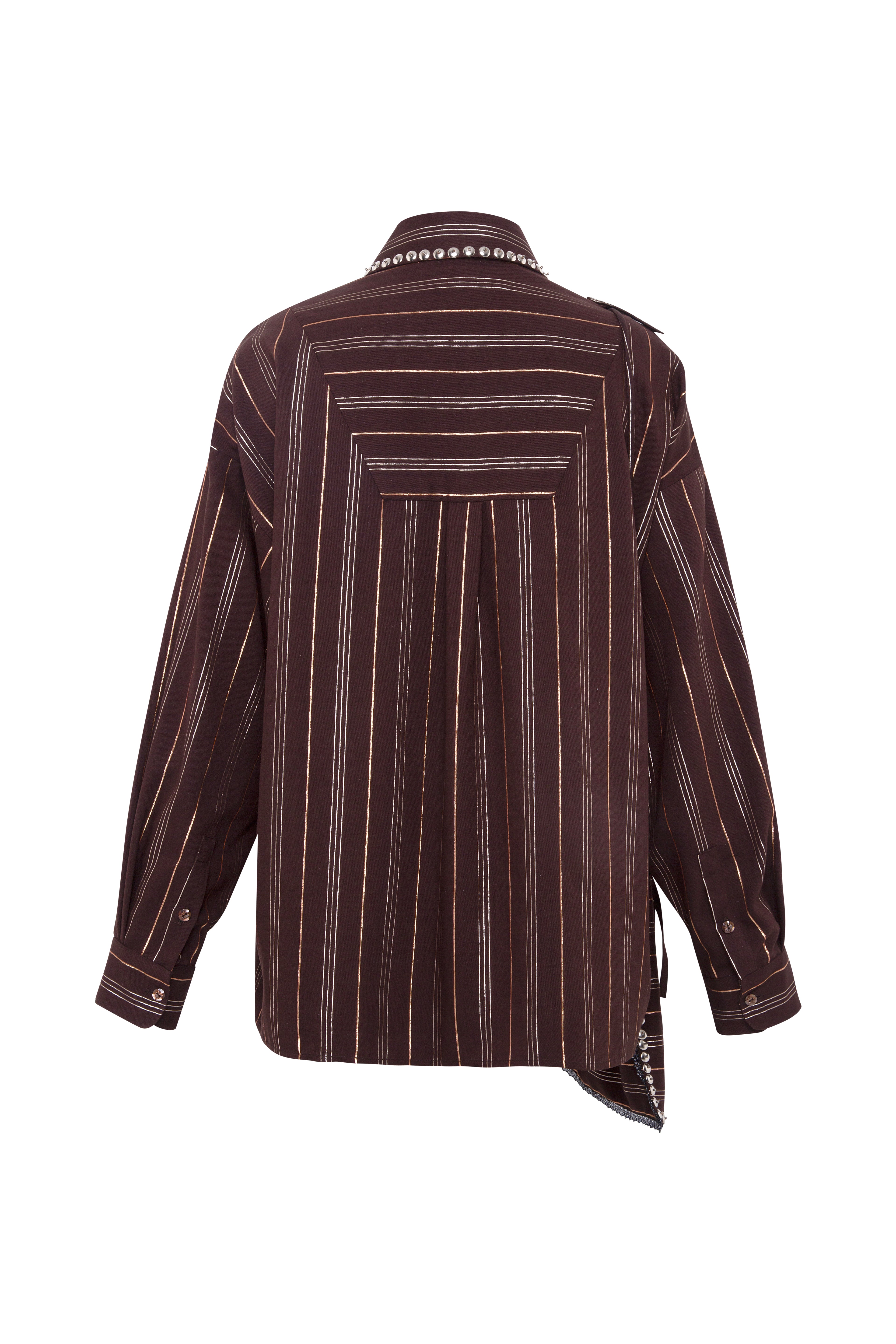 MONINA - Striped long sleeve shirt with studs