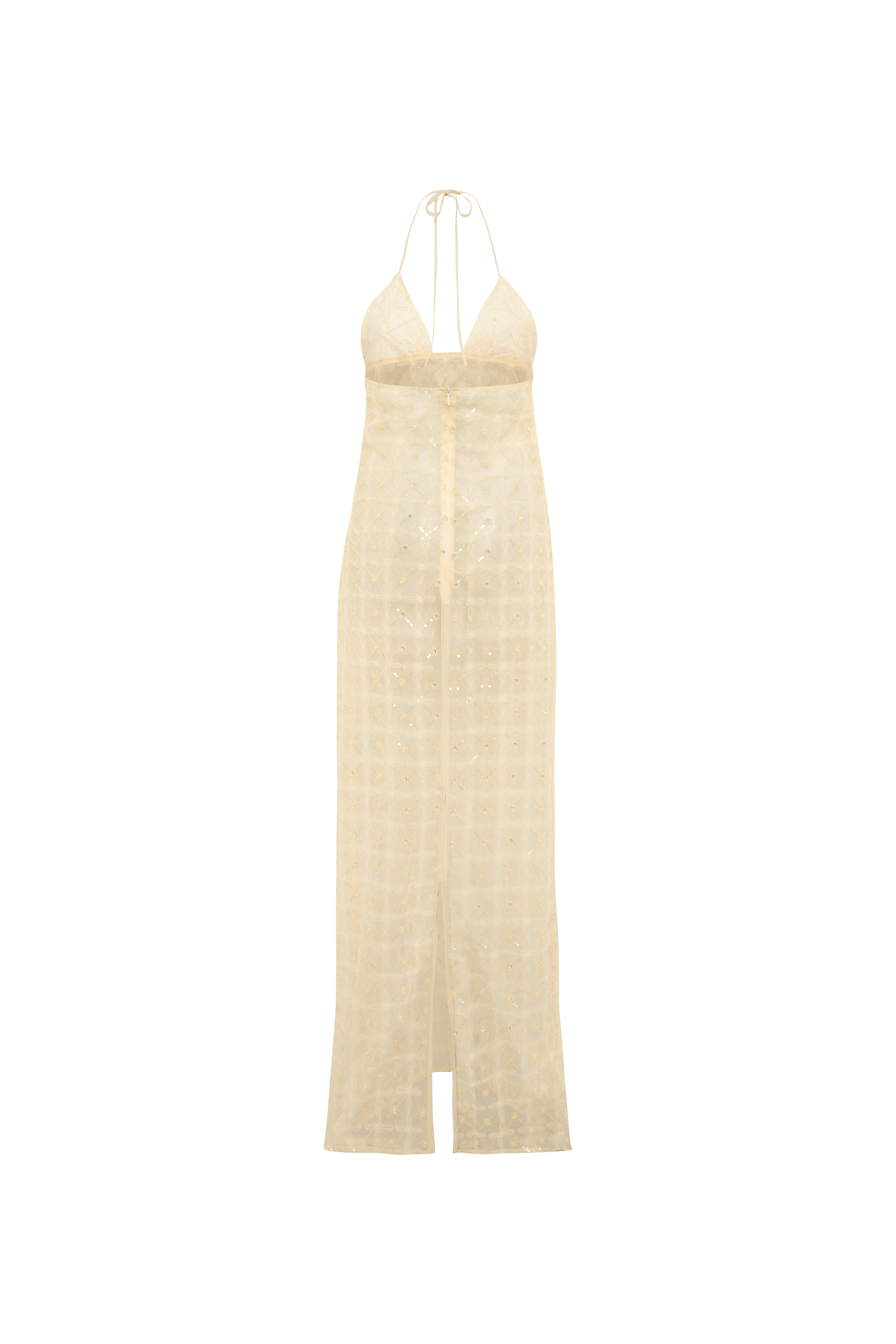 MORY - Bead-embellished sheer maxi dress