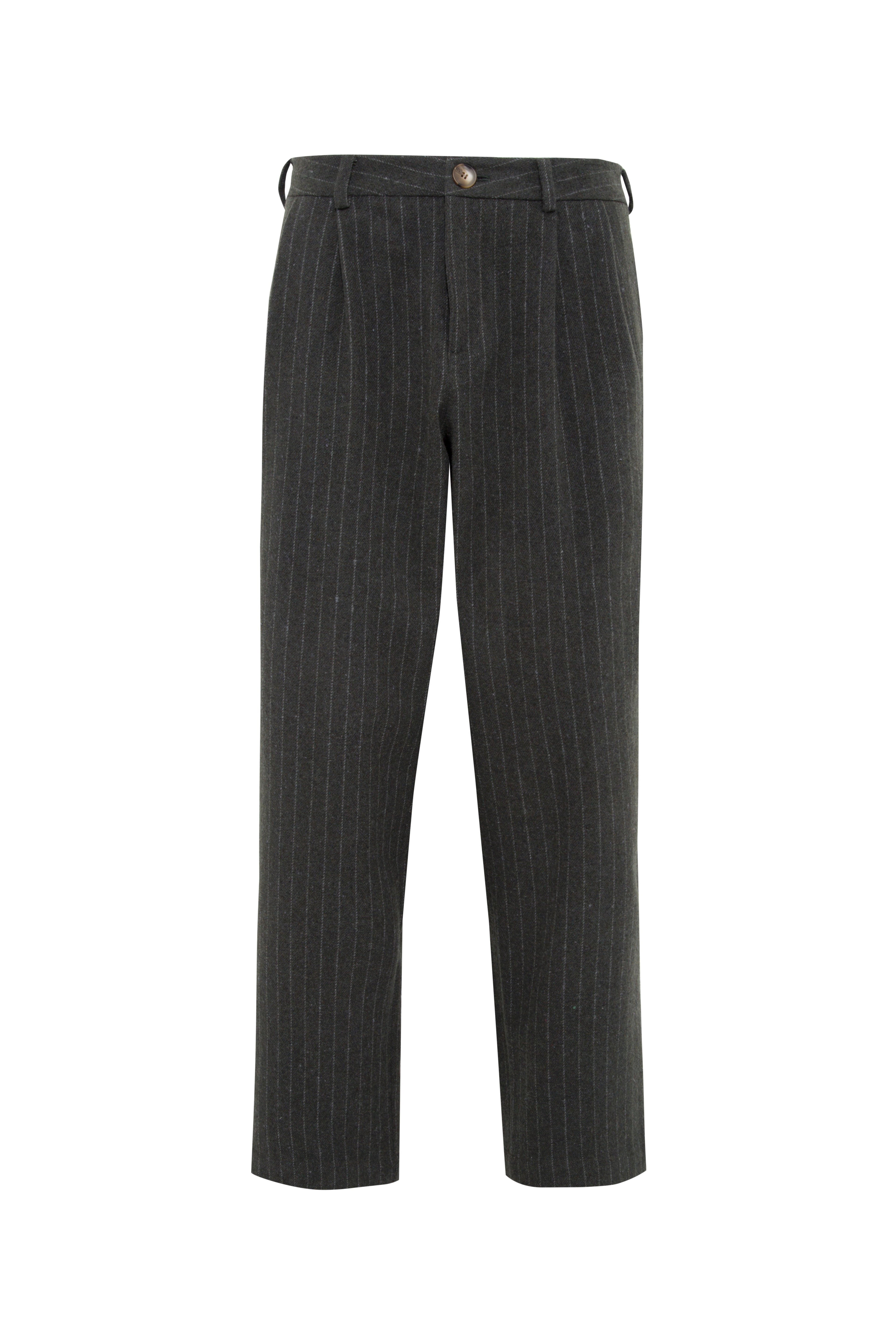 MREN - Pinstripe pleated straight-leg pants