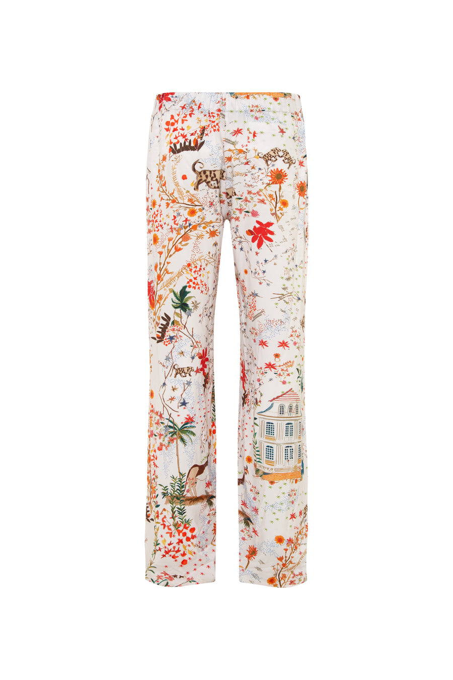 NEDI - Maison print straight-leg drawstring pants