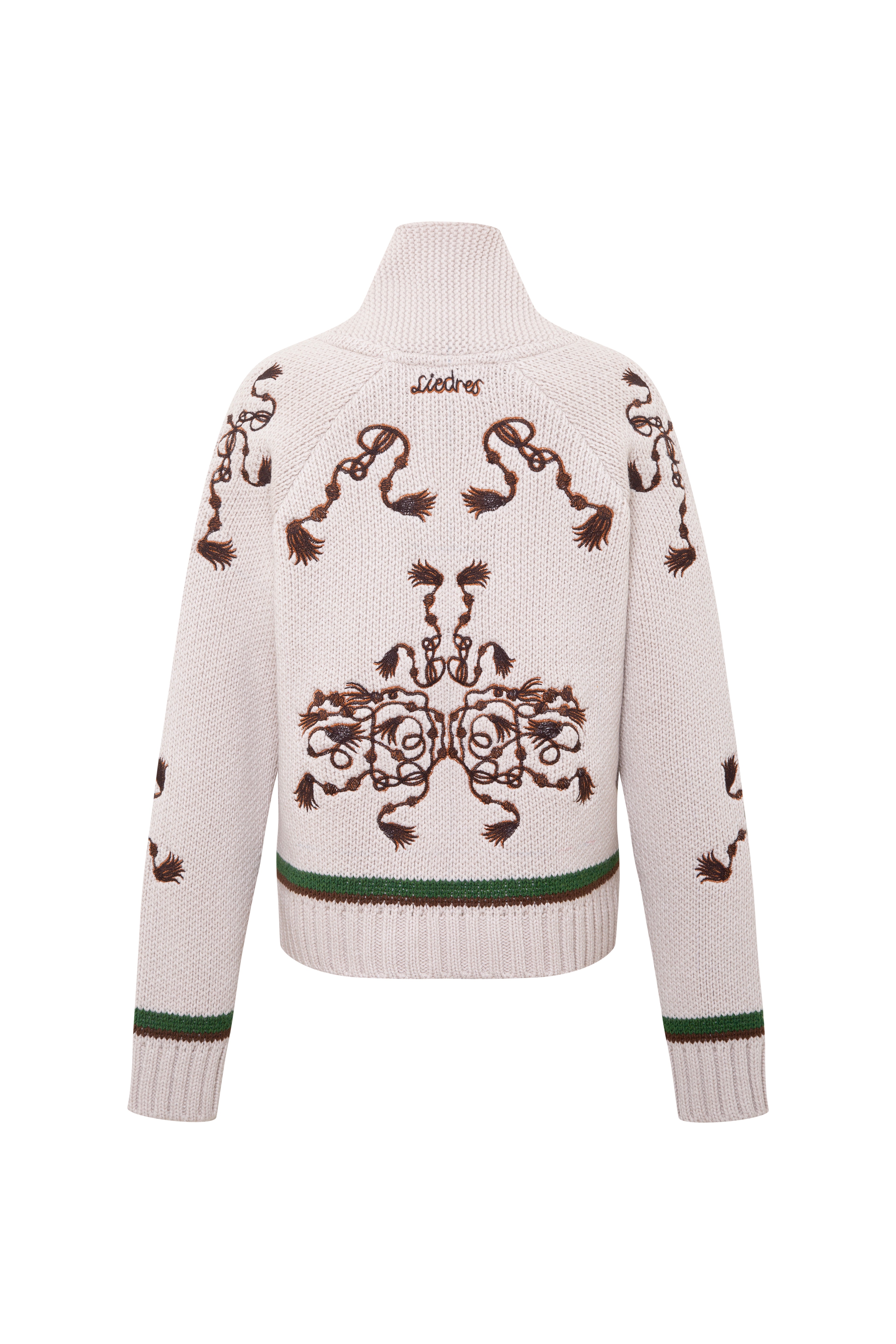 NIASA - Zip-up embroidered knit cardigan