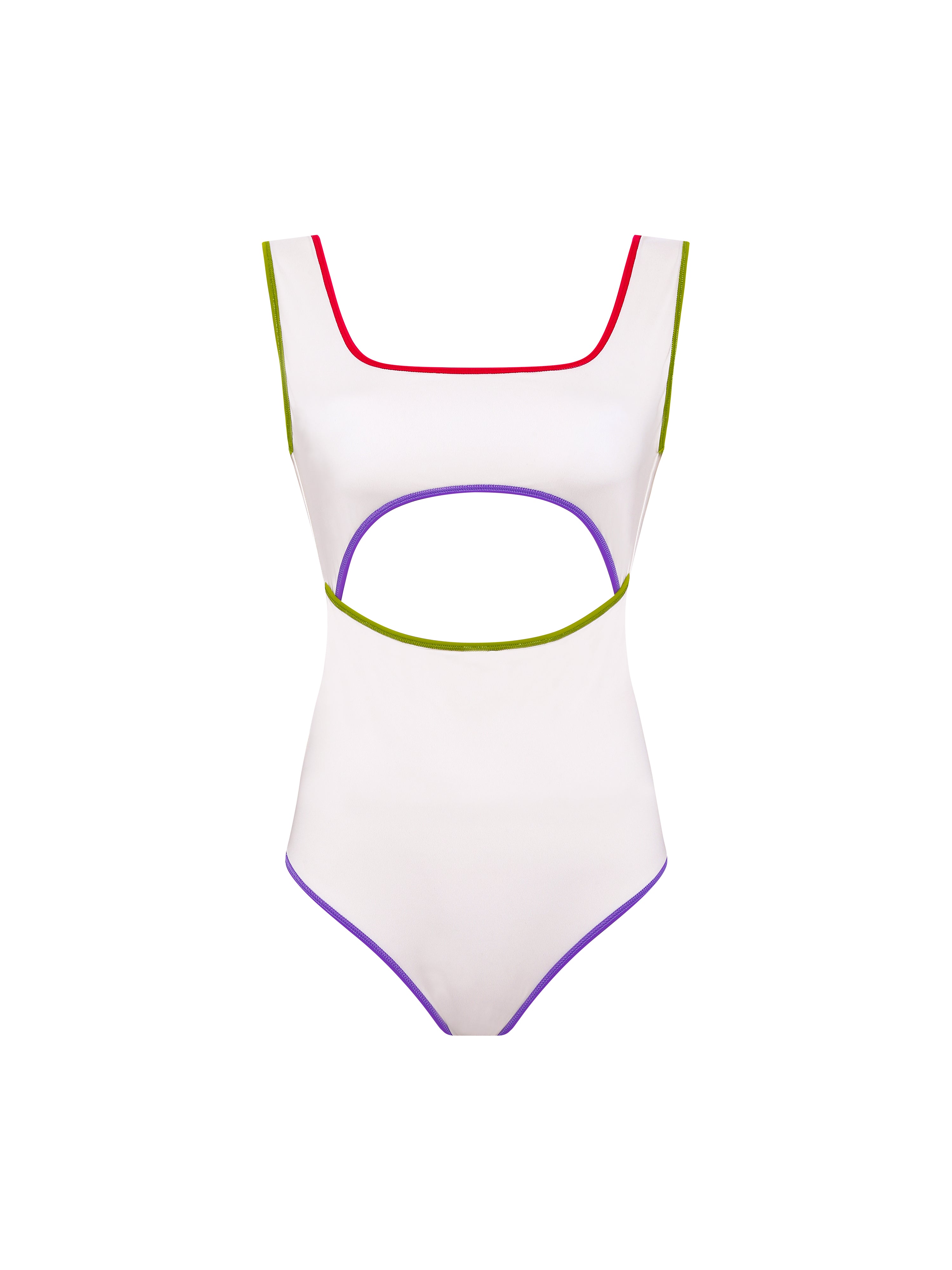 NIMA - Color-trimmed cut-out swimsuit