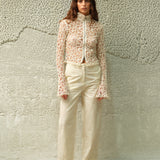 NIXIE - Embroidered straight-fit trousers