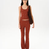 NOTRE - Flared knit pants with studs