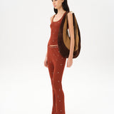 NOTRE - Flared knit pants with studs