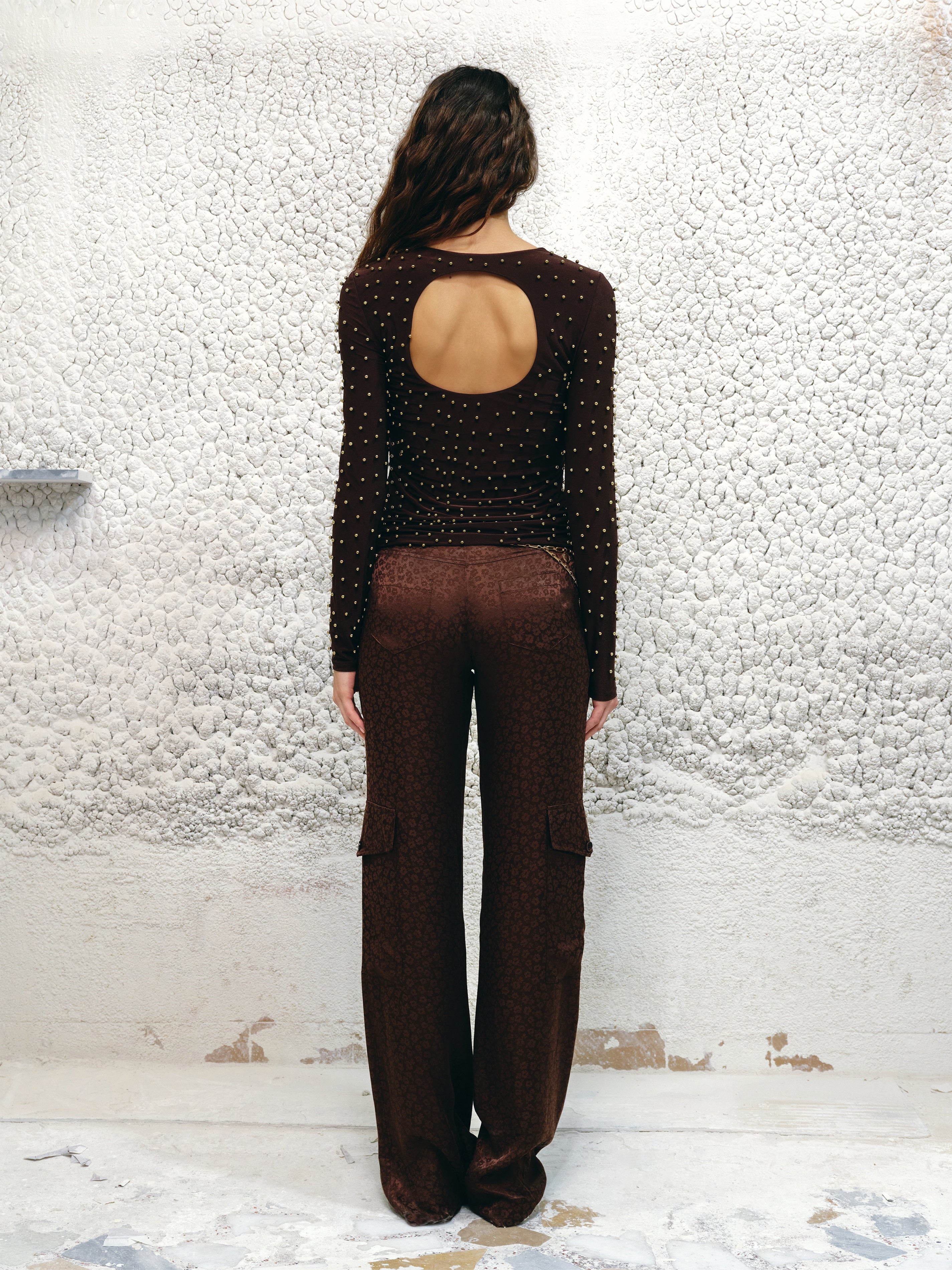 ODEL - Studded open-back longsleeved top