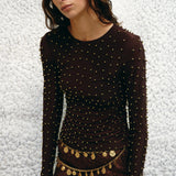 ODEL - Studded open-back longsleeved top