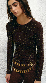 ODEL - Studded open-back longsleeved top